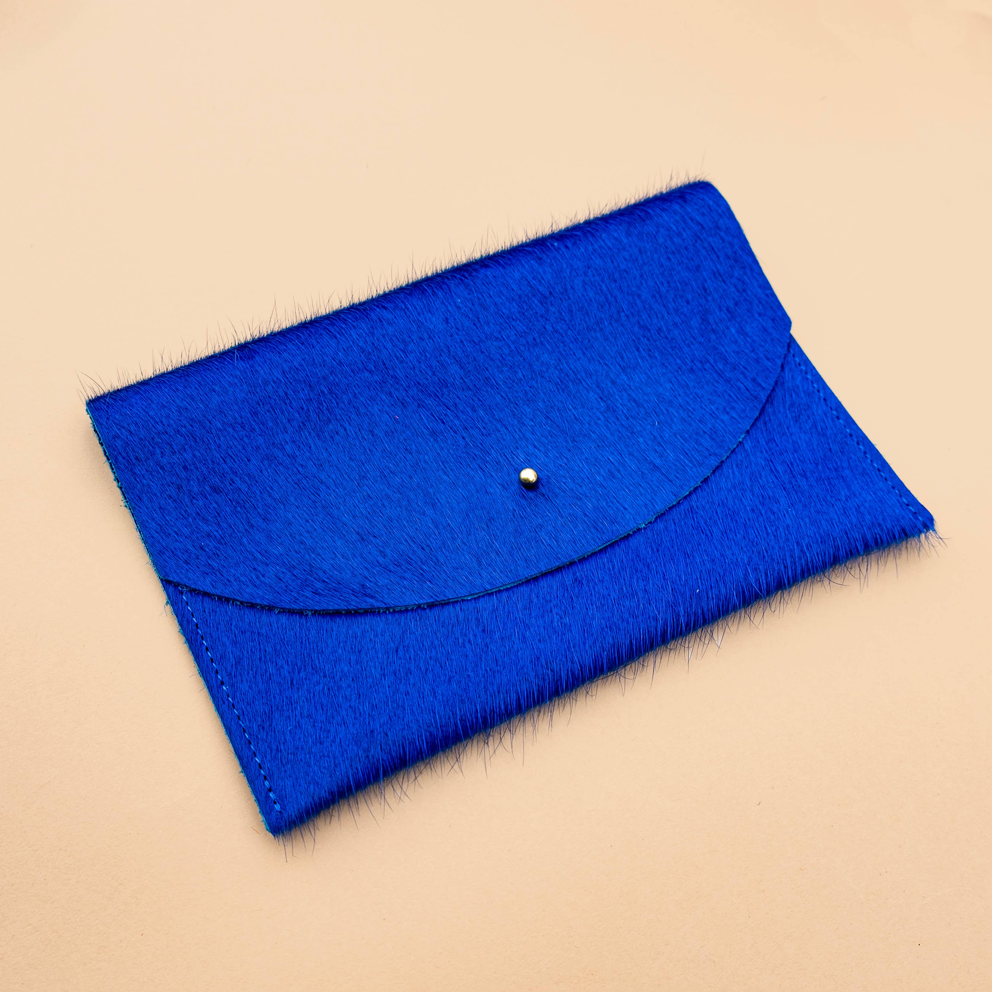 Envelope Pouch - Lapis Hair on Hide