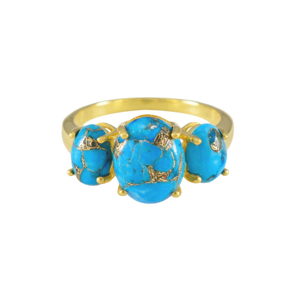 Copper Turquoise Gum Drop Ring