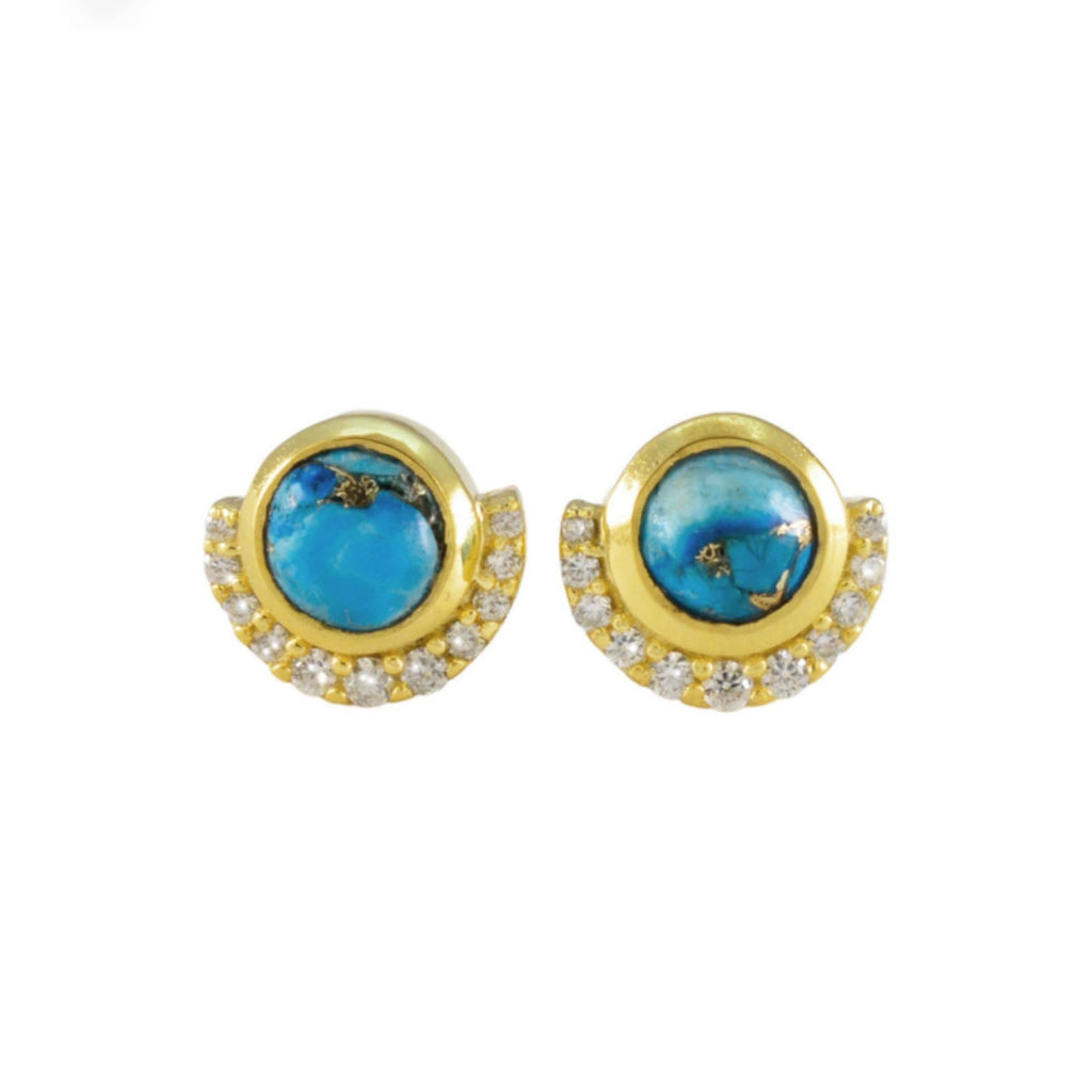 Copper Turquoise Eclipse Studs